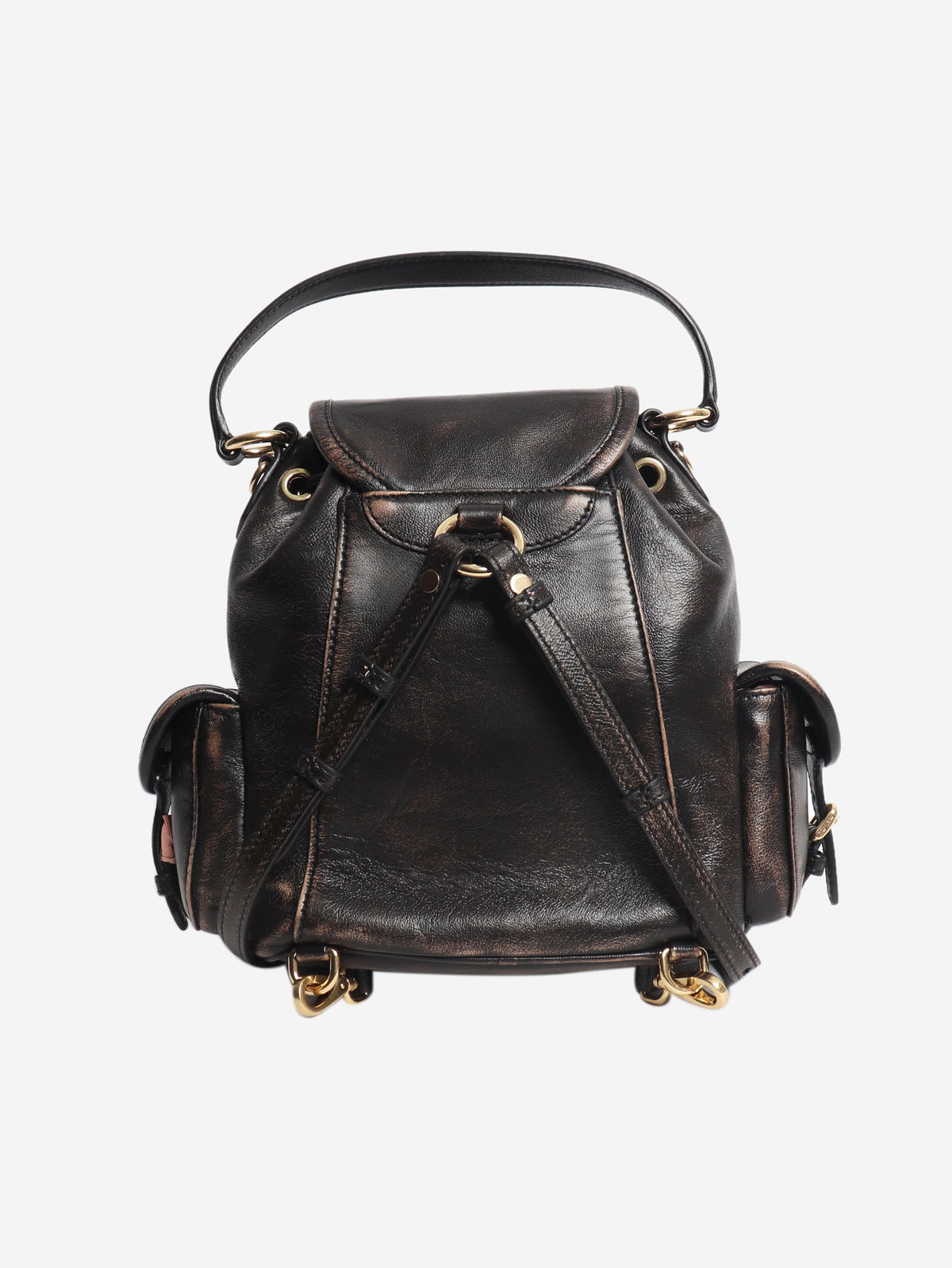 Coffee leather mini backpack Backpacks Miu Miu 