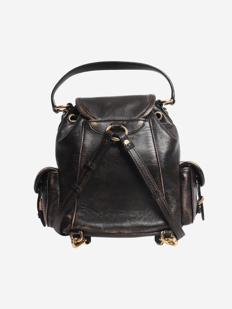 Coffee leather mini backpack Backpacks Miu Miu 