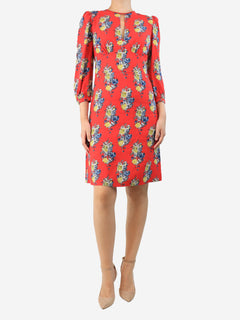 Red floral printed mini dress - size UK 8 Dresses Miu Miu 