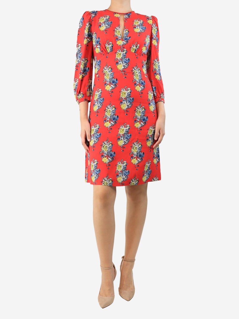 Red floral printed mini dress - size UK 8 Dresses Miu Miu 
