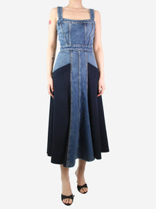 Chloe Blue denim pocket dress - size UK 8