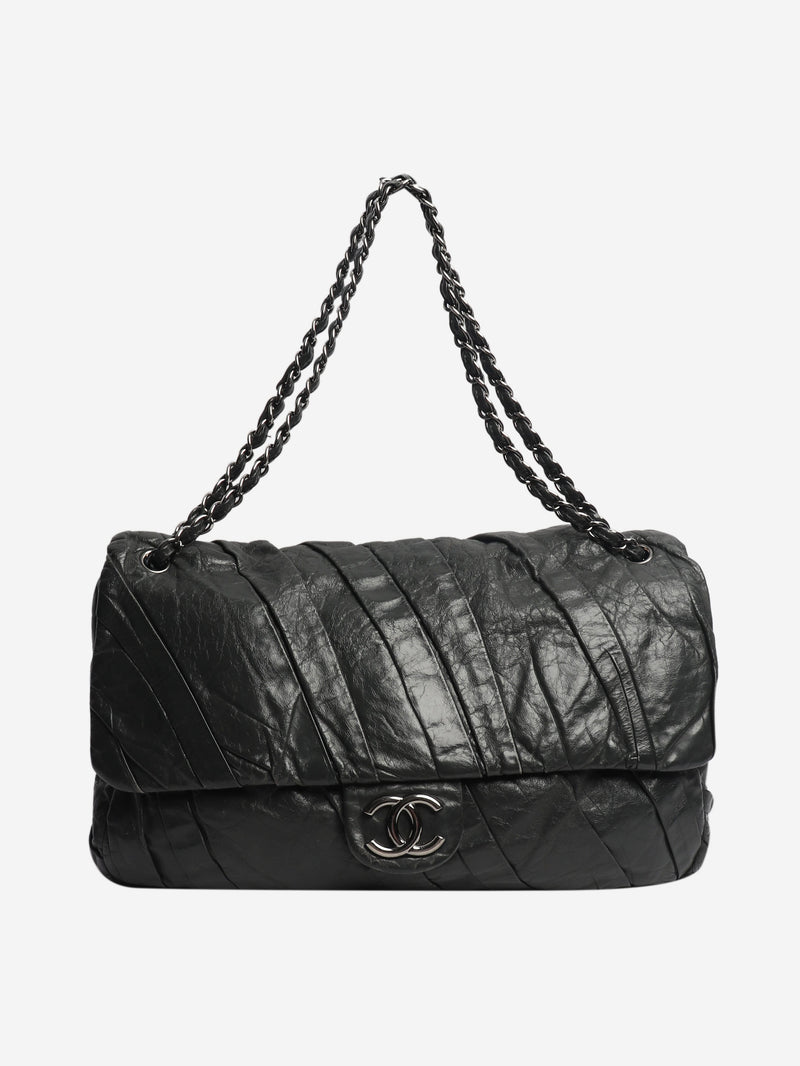 Grey 2009 gathered lambskin maxi flap bag Shoulder bags Chanel 