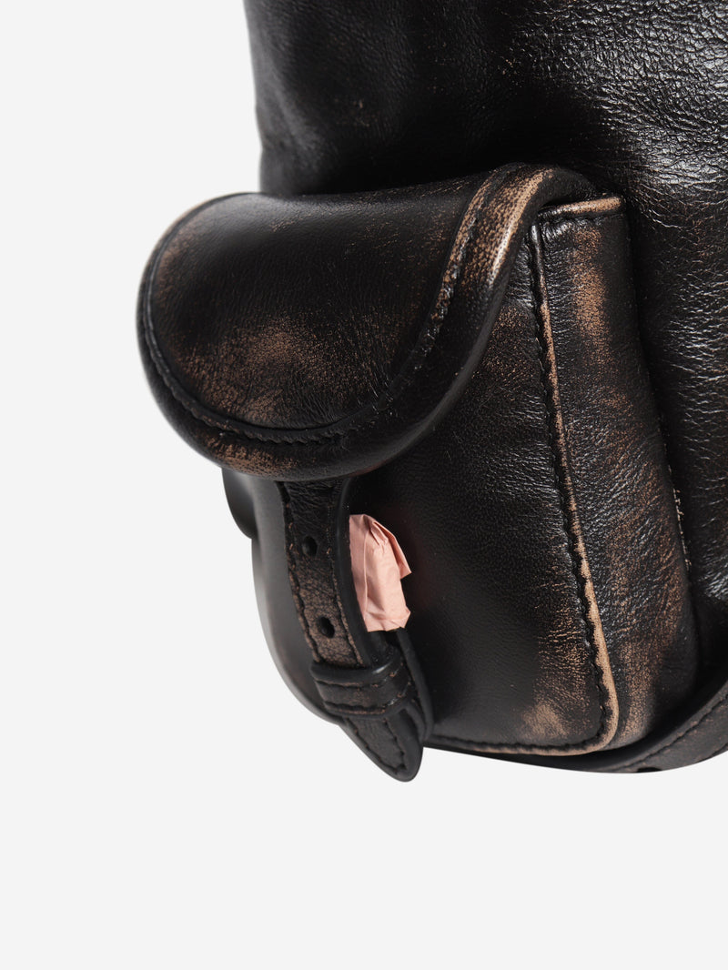 Coffee leather mini backpack Backpacks Miu Miu 