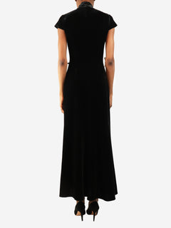 Black velvet Vanessa dress - size UK 6