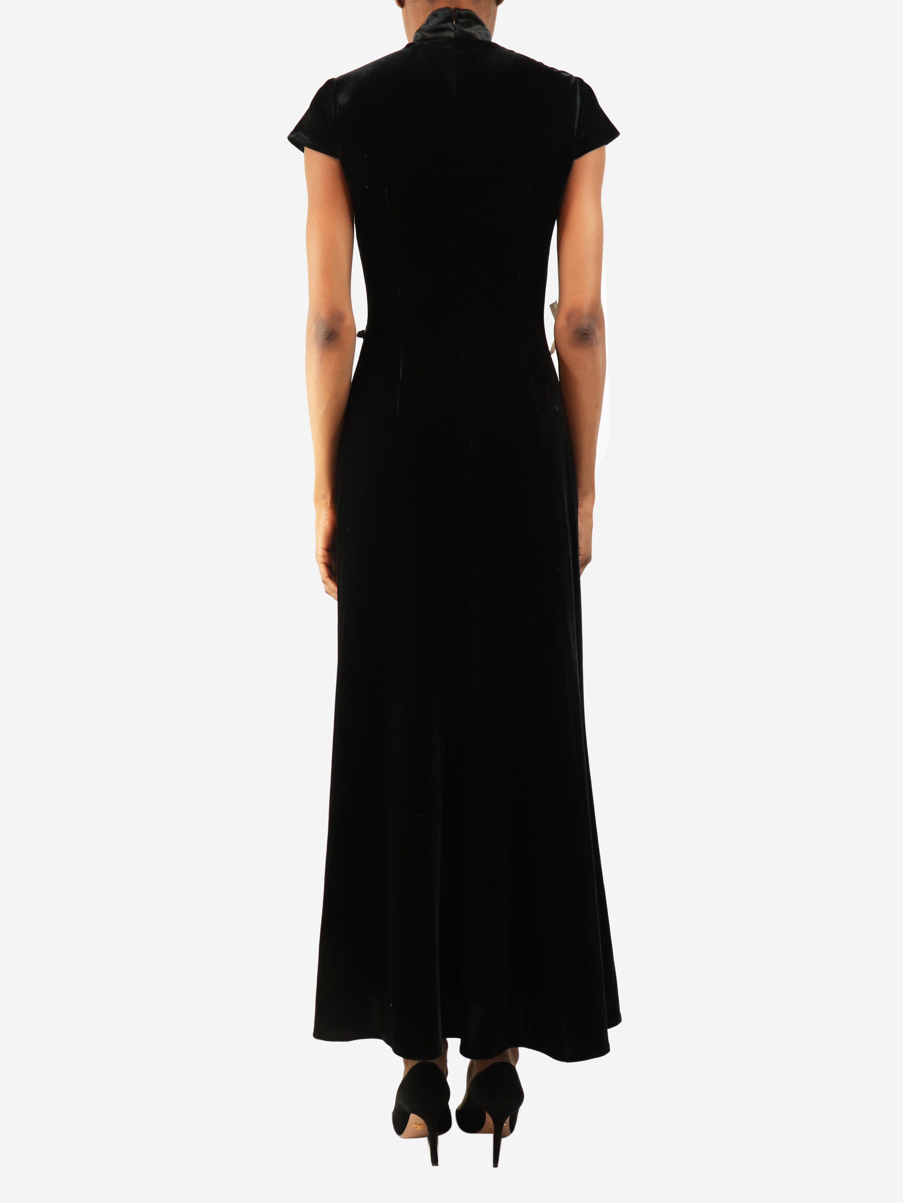 Black velvet Vanessa dress - size UK 6
