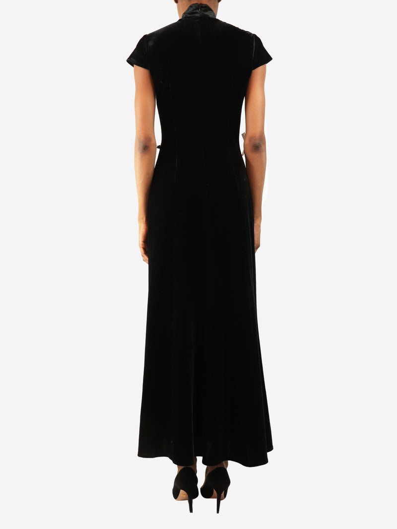 Black velvet Vanessa dress - size UK 6