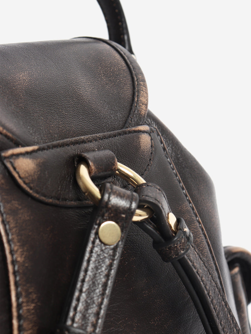 Coffee leather mini backpack Backpacks Miu Miu 