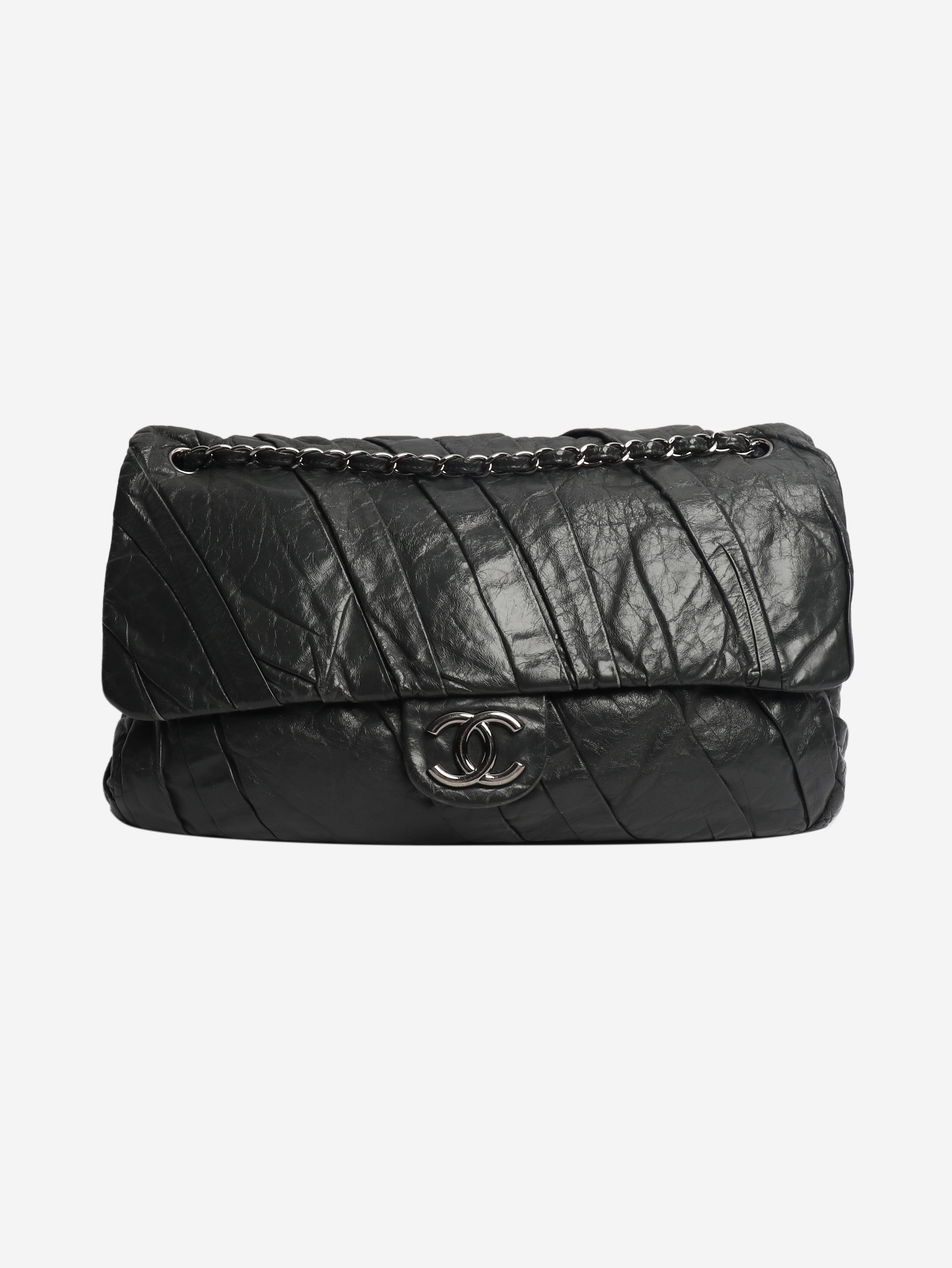 Grey 2009 gathered lambskin maxi flap bag Shoulder bags Chanel 