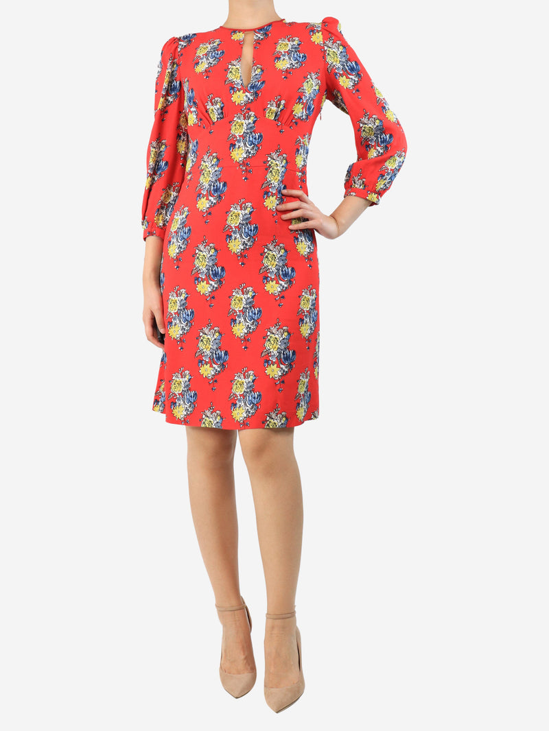 Red floral printed mini dress - size UK 8 Dresses Miu Miu 