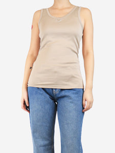 Prada Beige logo tank top - size UK 8