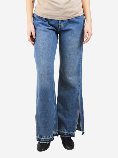 Blue split-hem relaxed jeans - size UK 12 Trousers STEL 