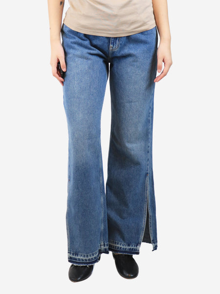 Blue split-hem relaxed jeans - size UK 12 product image