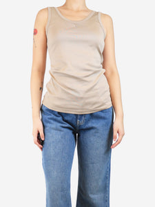 Prada Beige logo tank top - size UK 8