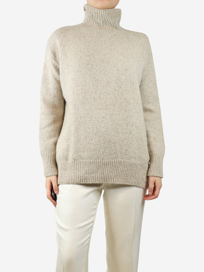 Neutral cashmere roll-neck fleck jumper - size S Knitwear Vince 