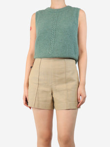Brora Green alpaca-blend jumper vest - size UK 10
