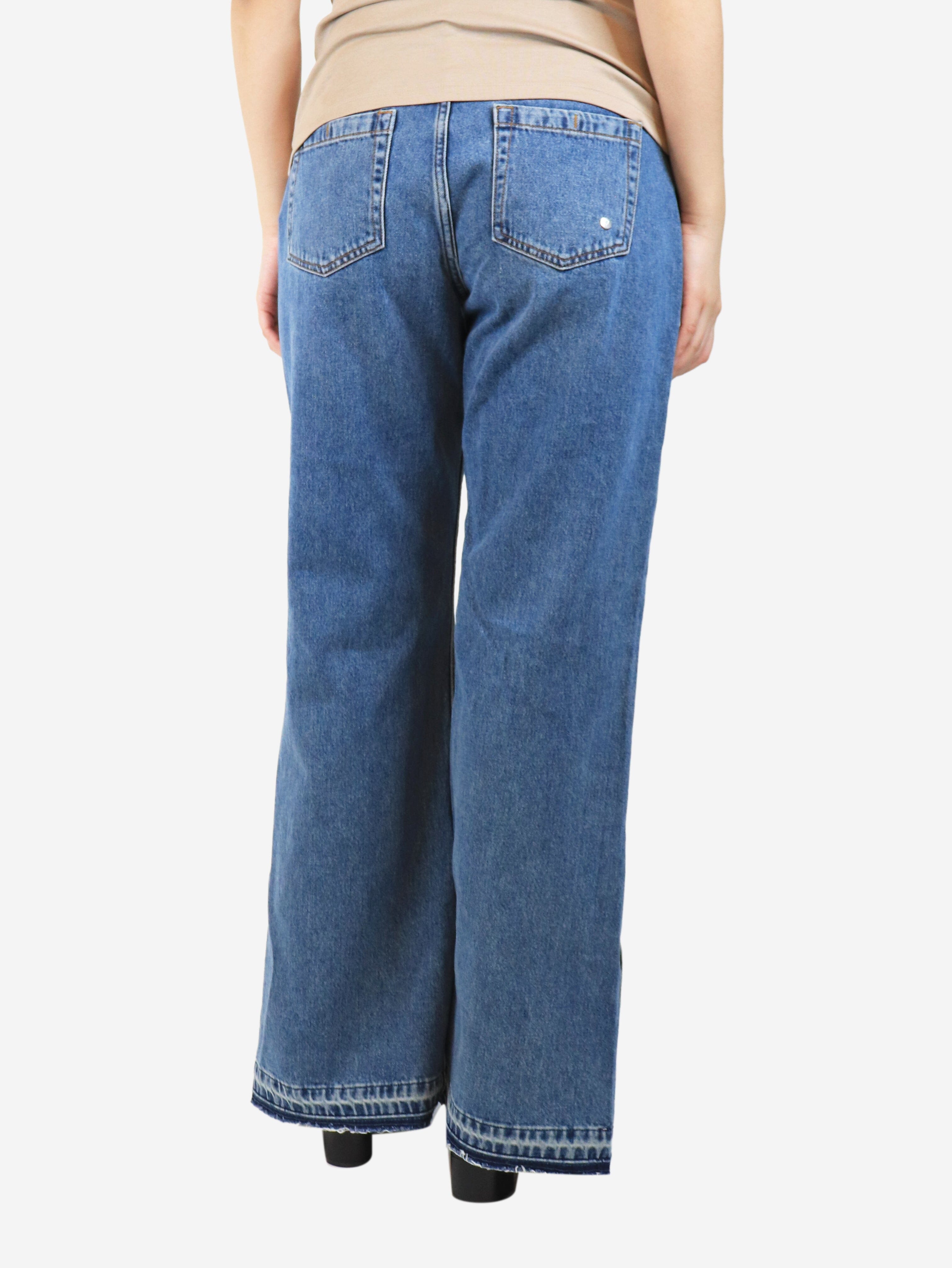 Blue split-hem relaxed jeans - size UK 12 Trousers STEL 