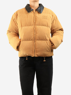 Tan corduroy puffer jacket - size L Coats & Jackets Miu Miu 