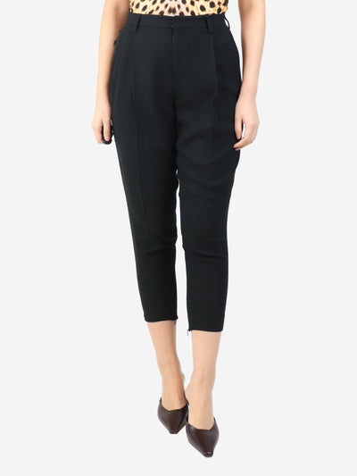 Black cropped tailored cigarette trousers - size UK 8 Trousers Saint Laurent 