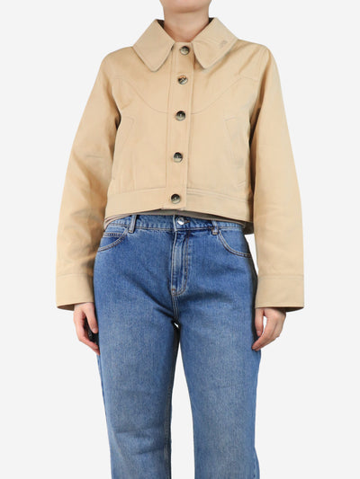 Beige heavy twill short jacket - size UK 10 Coats & Jackets Ganni 