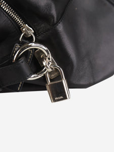 Prada Black contrast-stitched shoulder bag