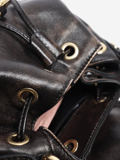 Coffee leather mini backpack Backpacks Miu Miu 
