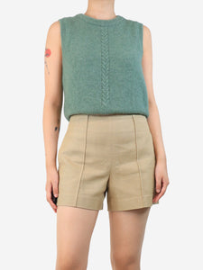 Brora Green alpaca-blend jumper vest - size UK 10