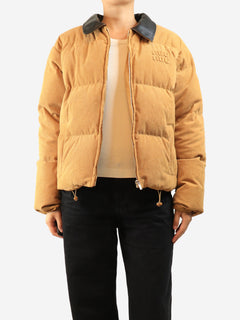 Tan corduroy puffer jacket - size L Coats & Jackets Miu Miu 