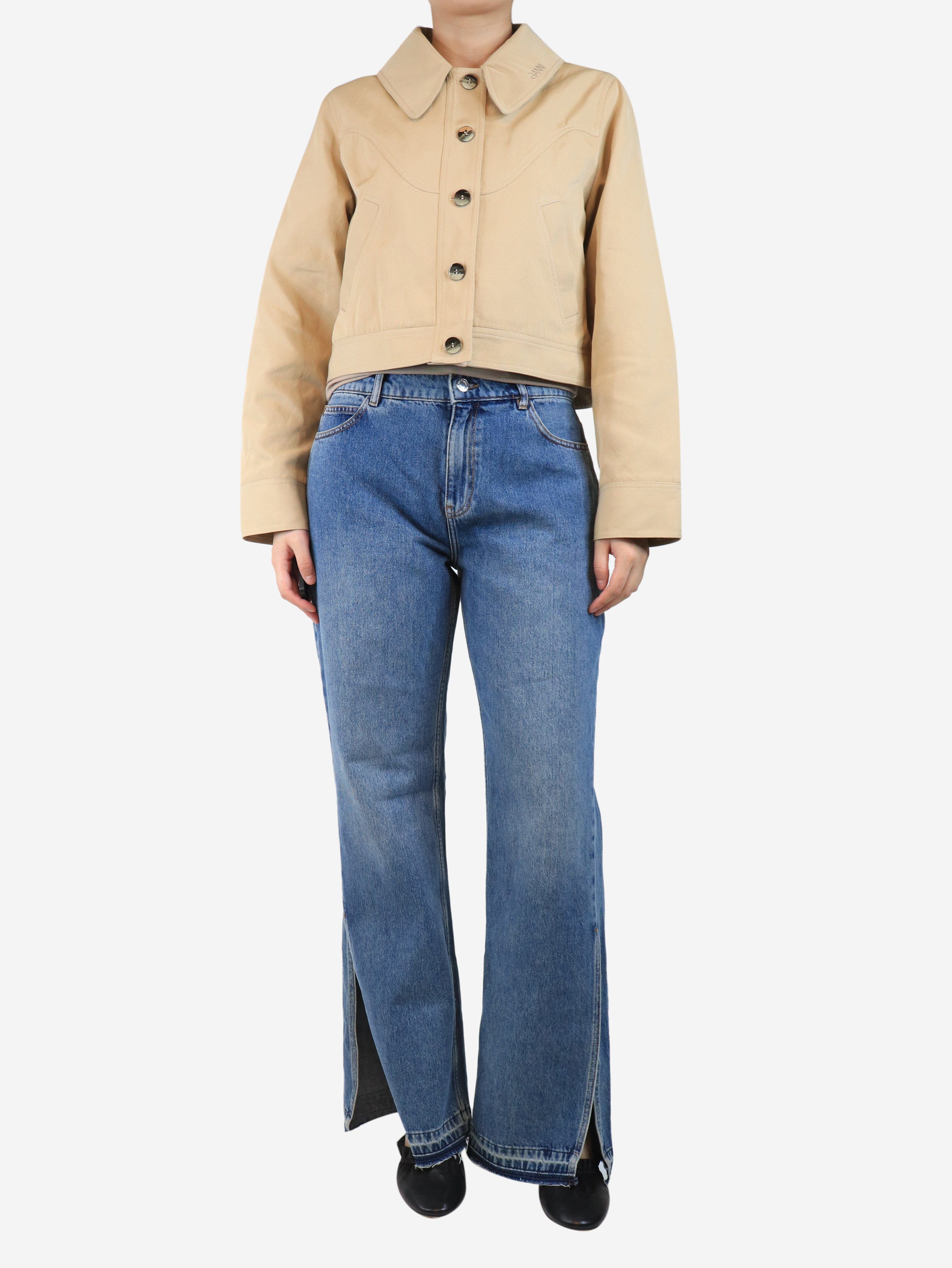 Blue split-hem relaxed jeans - size UK 10 Trousers STEL 