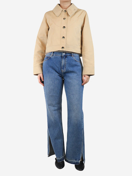 Blue split-hem relaxed jeans - size UK 10 alternate image