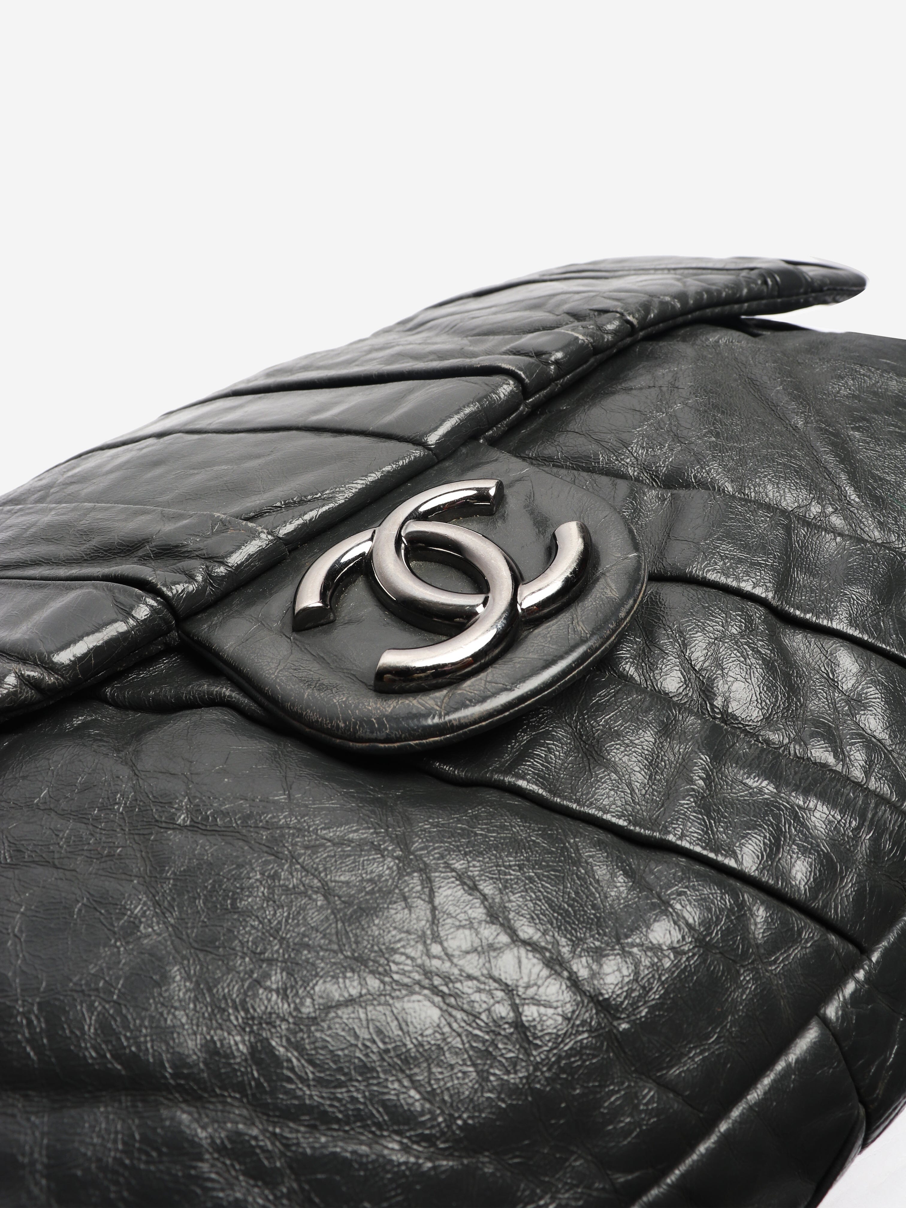 Grey 2009 gathered lambskin maxi flap bag Shoulder bags Chanel 