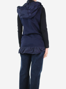 Moncler Blue sleeveless hooded gilet - size S