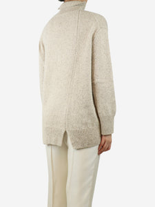 Vince Neutral cashmere roll-neck fleck jumper - size S