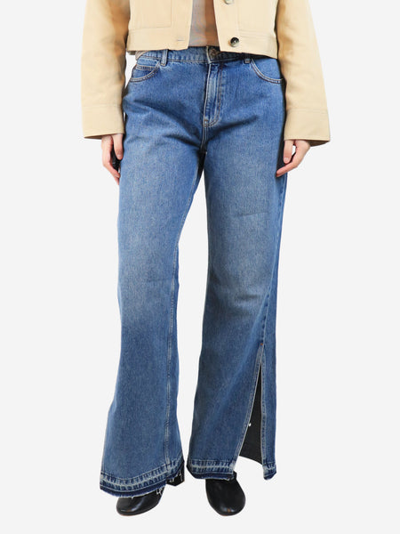 Blue split-hem relaxed jeans - size UK 10 product image