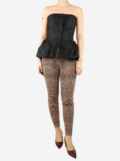 Pink leopard print leggings - size UK 14 Trousers Alaia 
