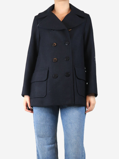 Black double-breasted peacoat - size UK 10 Coats & Jackets Ines de la Fressange 