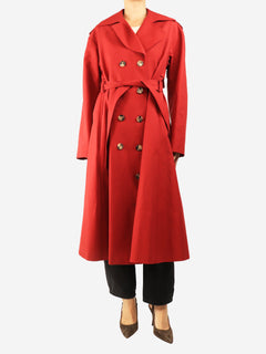 Red double-breasted belted trench coat - size UK 8 Coats & Jackets Khaite 