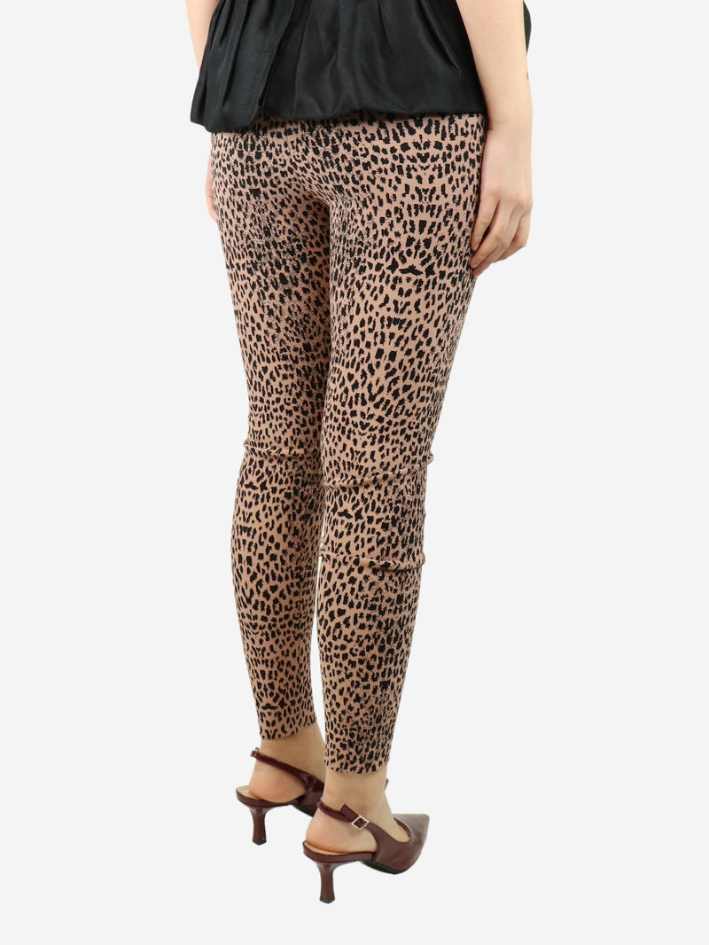 Pink leopard print leggings - size UK 14 Trousers Alaia 
