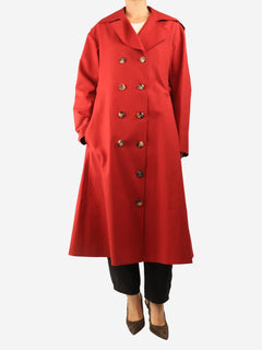 Red double-breasted belted trench coat - size UK 8 Coats & Jackets Khaite 