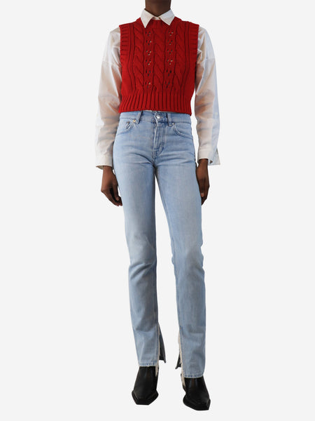Blue lightwash denim jeans - size UK 6 alternate image