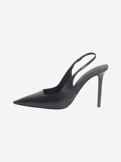 Black leather pointed sling back shoes - size EU 38 (UK 5) Shoes Brunello Cucinelli 