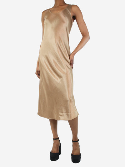 Brown satin slip dress - size UK 4 Dresses Max Mara Leisure 