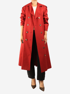 Red double-breasted belted trench coat - size UK 8 Coats & Jackets Khaite 