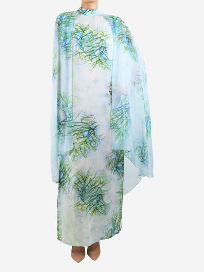 Ala von Auersberg Blue floral printed silk dress - size M Dresses Ala von Auersberg 