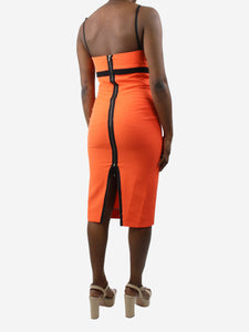 Victoria Beckham Orange cut out strappy dress - size UK 12