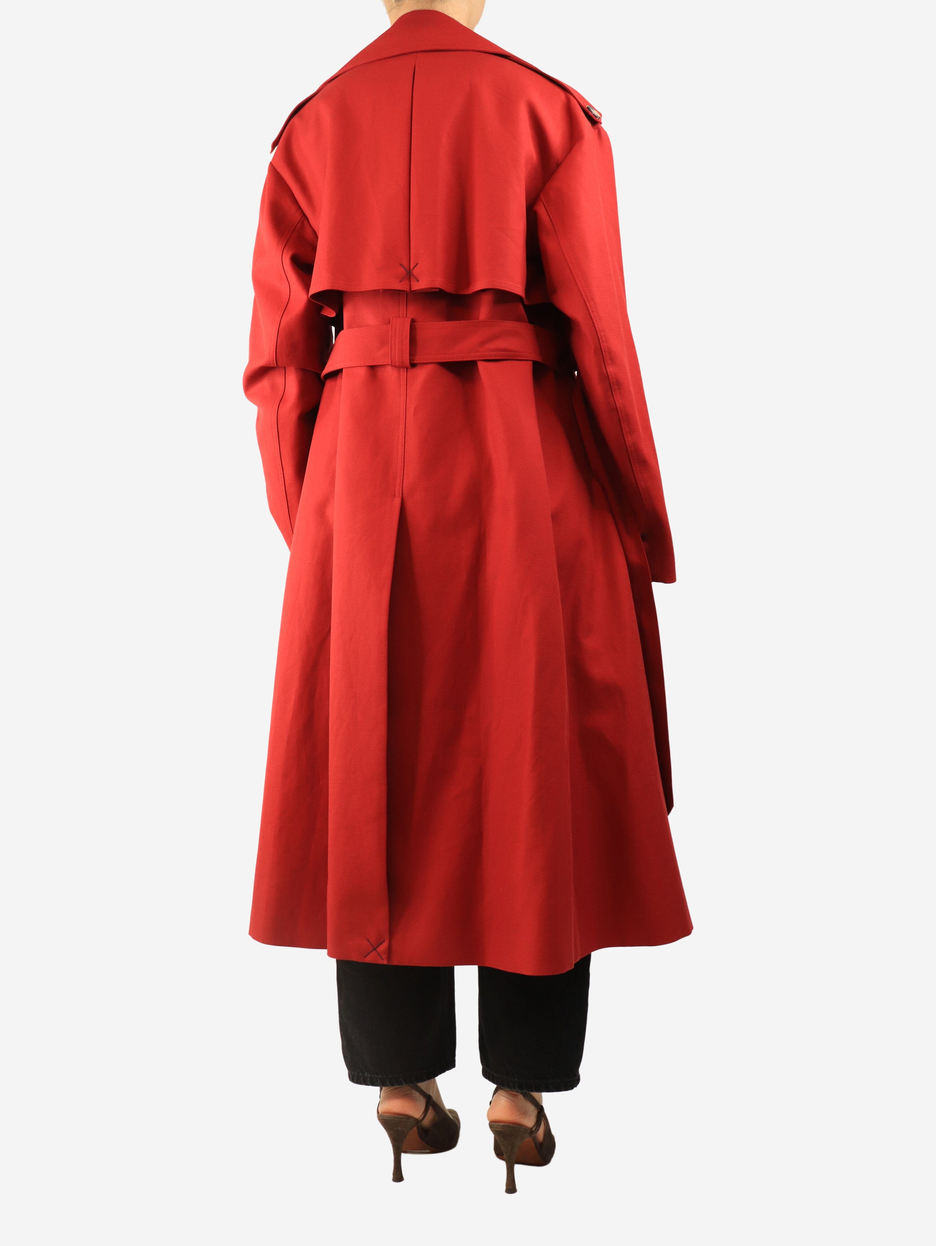 Red double-breasted belted trench coat - size UK 8 Coats & Jackets Khaite 