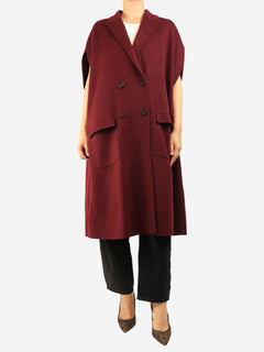 Red sleeveless double-breasted coat - One size Coats & Jackets ALICIAAUDREY 