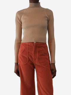 Neutral ribbed knit top - size XS Knitwear Alice + Olivia 