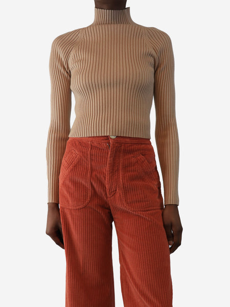 Neutral ribbed knit top - size XS product image