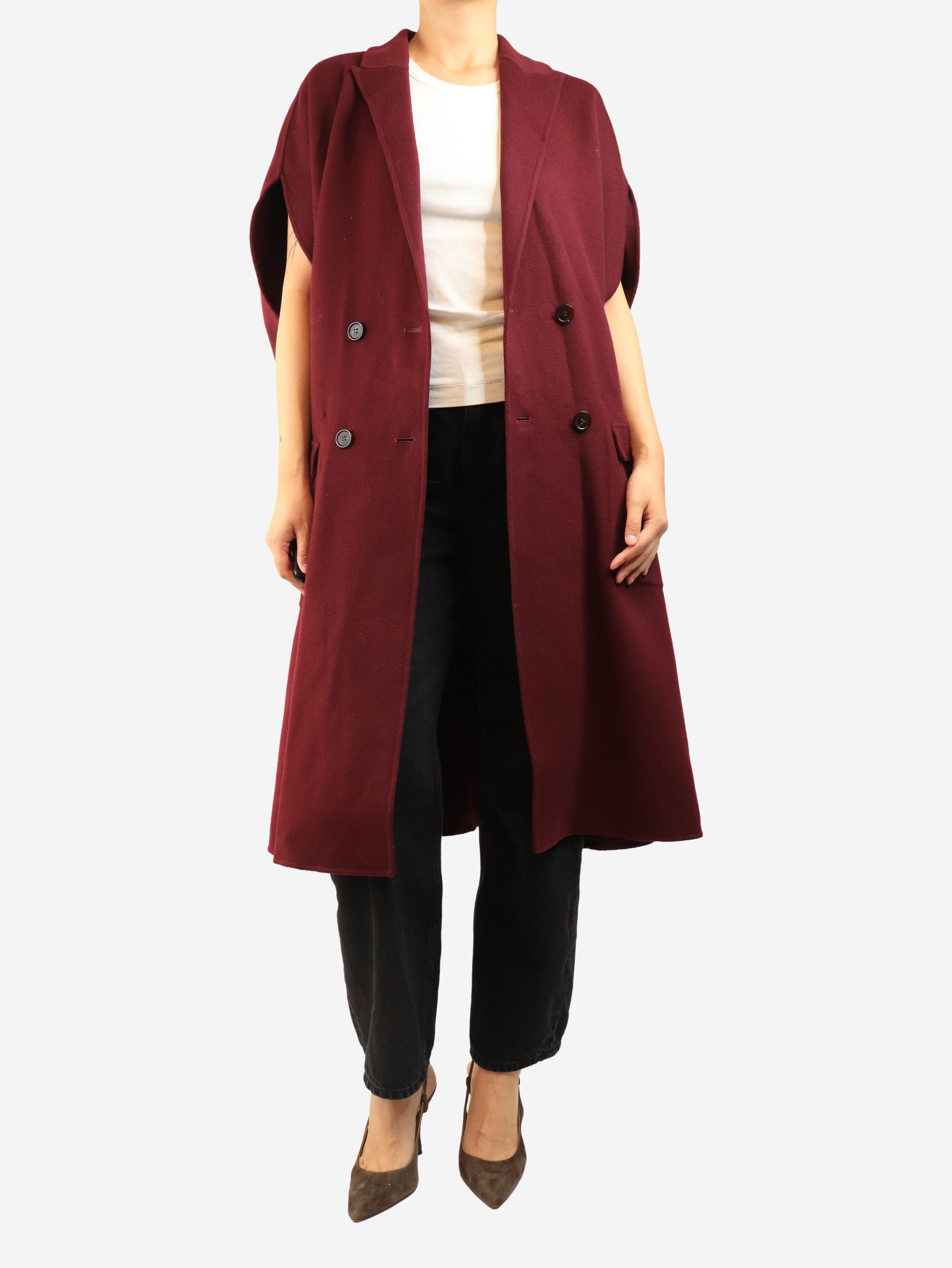 Red sleeveless double-breasted coat - One size Coats & Jackets ALICIAAUDREY 