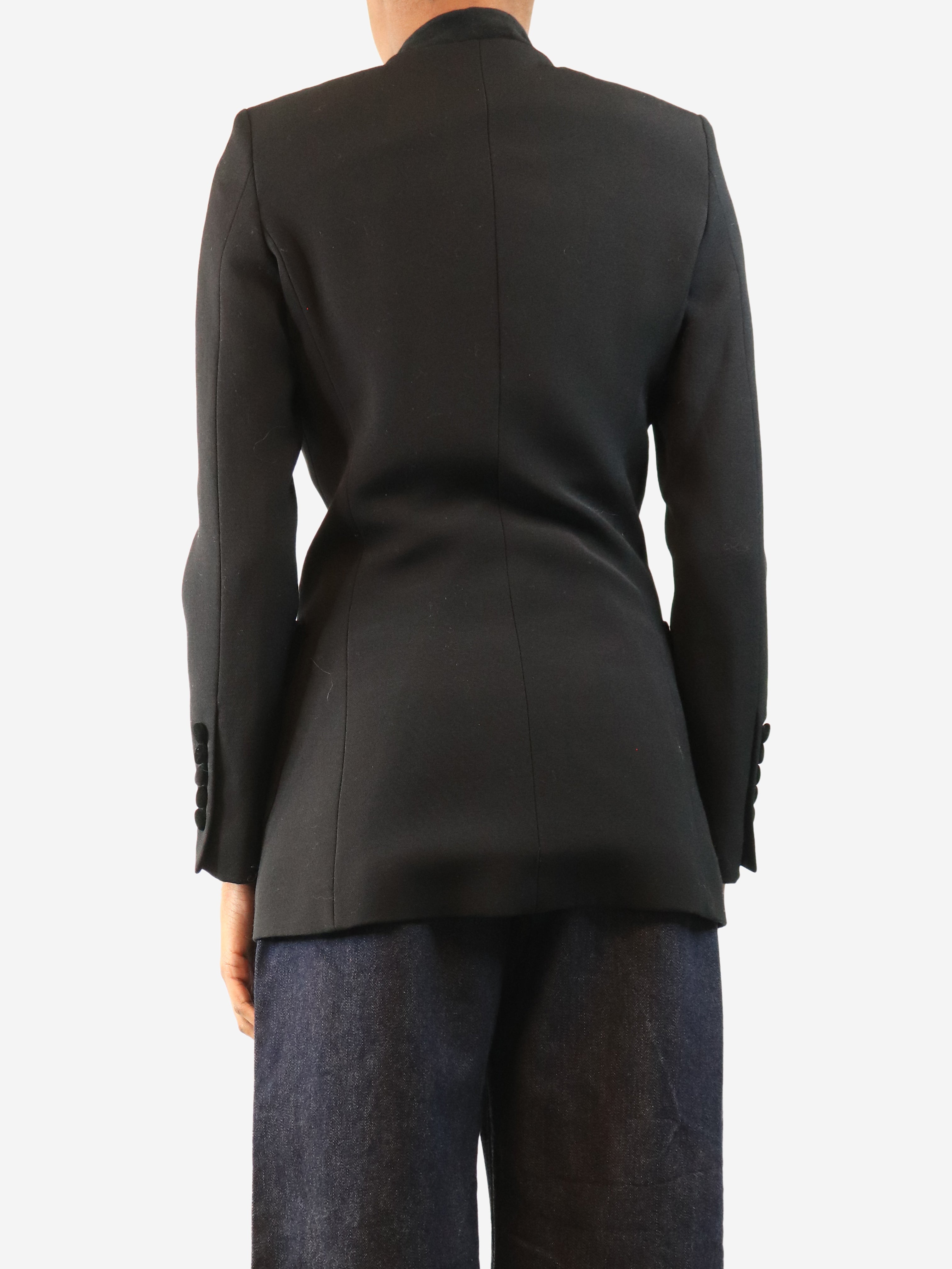 Black wool single-breasted blazer - size XS